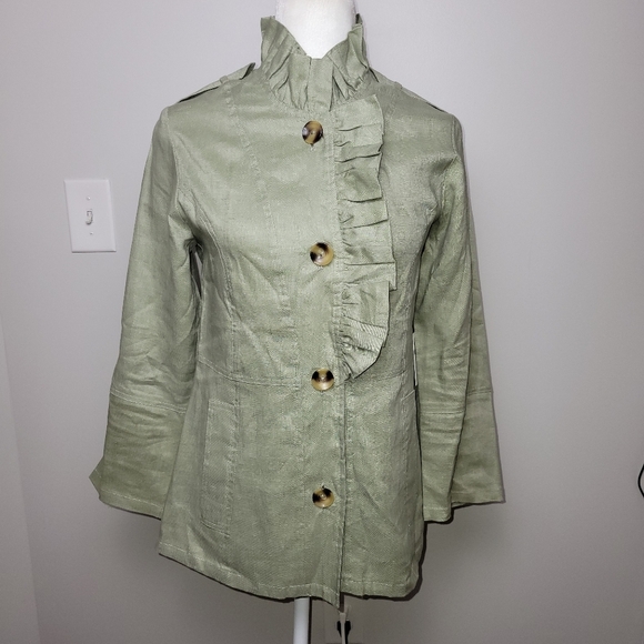Luii Anthropologie Linen Blend Jacket Small New - Picture 1 of 13
